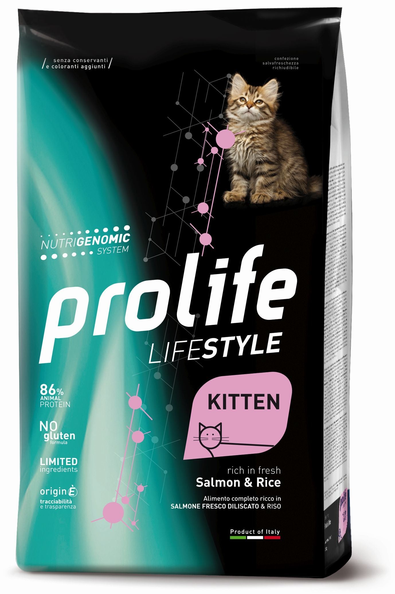 PROLIFE GATTO LIFESTYLE KITTEN SALMONE & RISO 1,5 KG