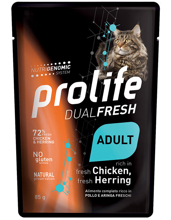 Prolife Gatto Dual Fresh Adulto Pollo & Aringa Busta 85 g