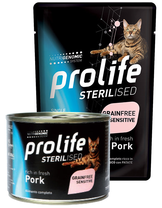 PROLIFE GATTO STERILISED SENSITIVE ADULTO MAIALE & RISO BUSTA 85 GR