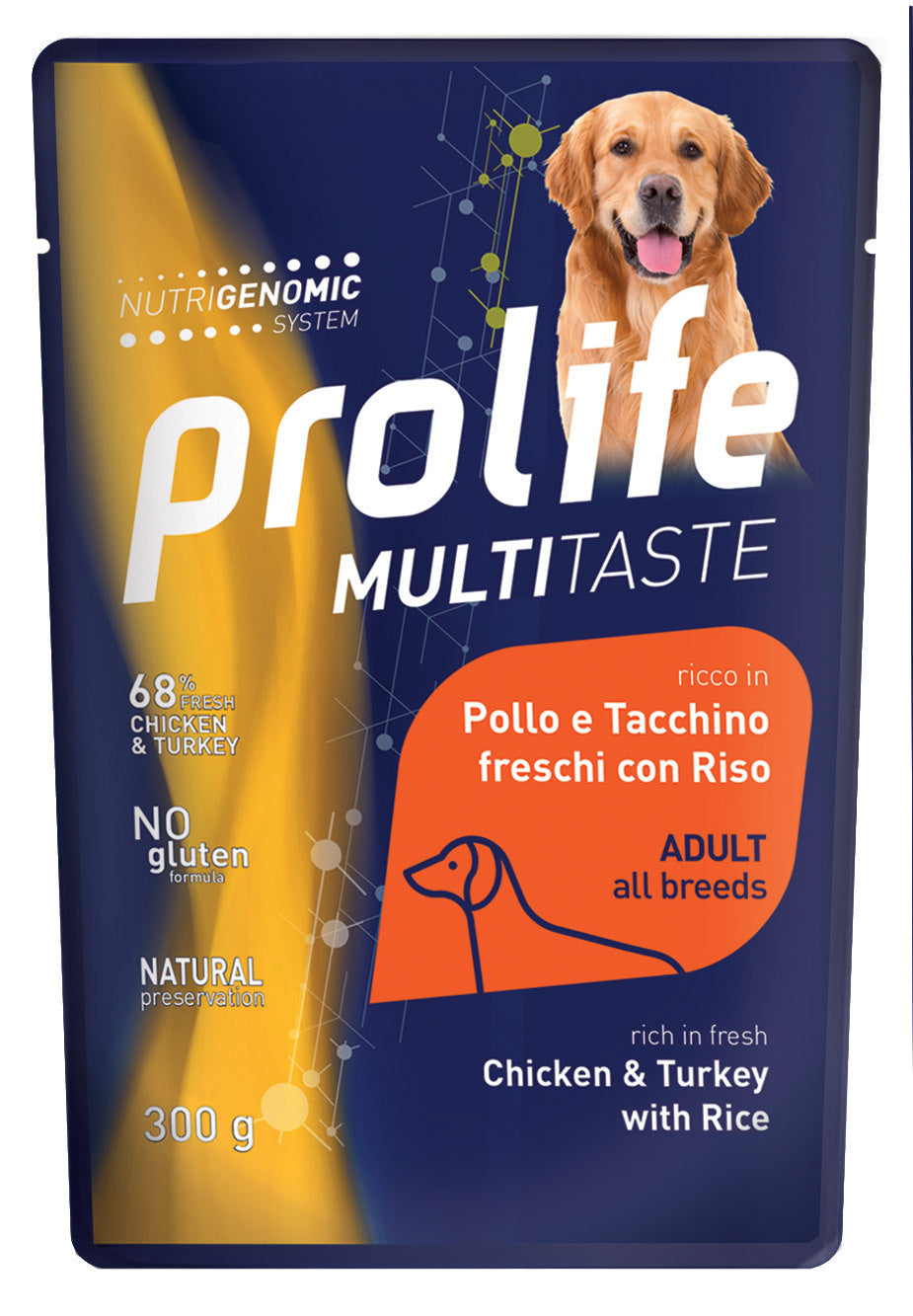 PROLIFE CANE MULTITASTE ADULTO POLLO, TACCHINO & RISO BUSTA 300 GR