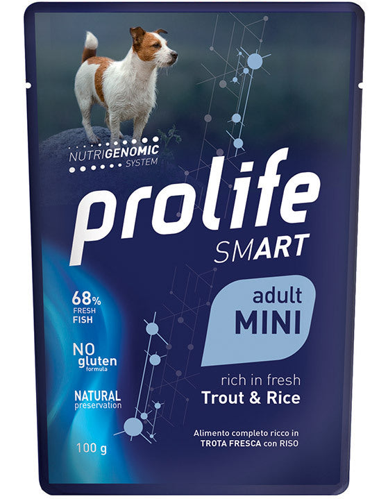 PROLIFE CANE SMART ADULTO MINI TROTA & RISO BUSTA 100 GR