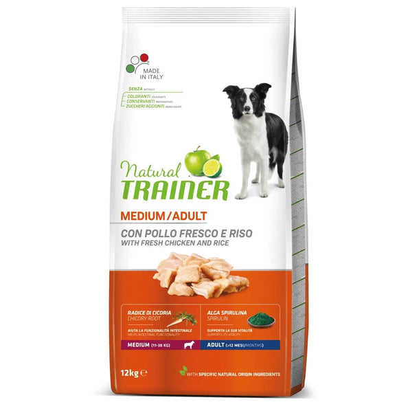 TRAINER CANE NATURAL ADULTO MEDIUM POLLO & RISO 12 KG