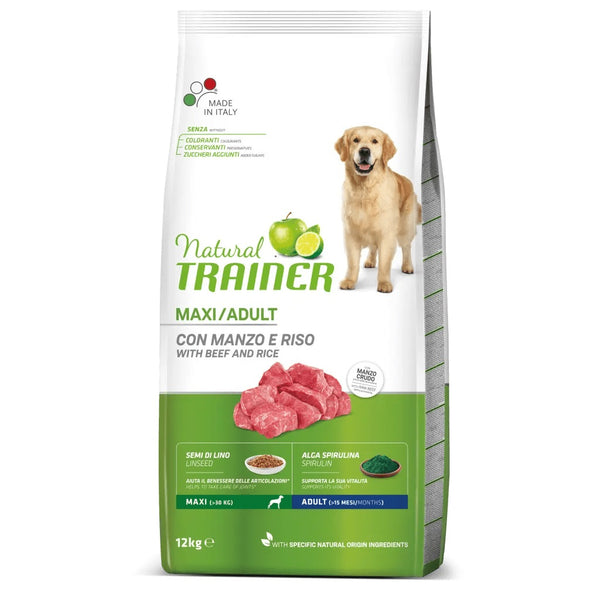 TRAINER CANE NATURAL ADULTO MAXI MANZO & RISO 12 KG