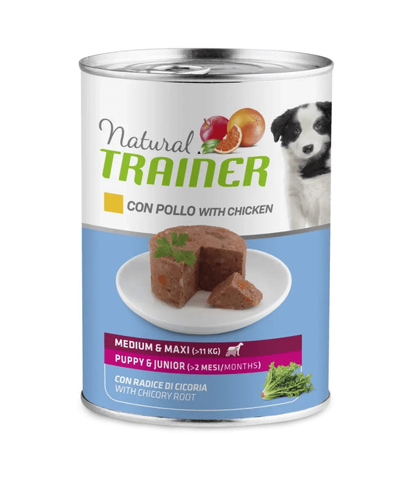 TRAINER CANE NATURAL PUPPY&JUNIOR MEDIUM&MAXI POLLO 400 GR