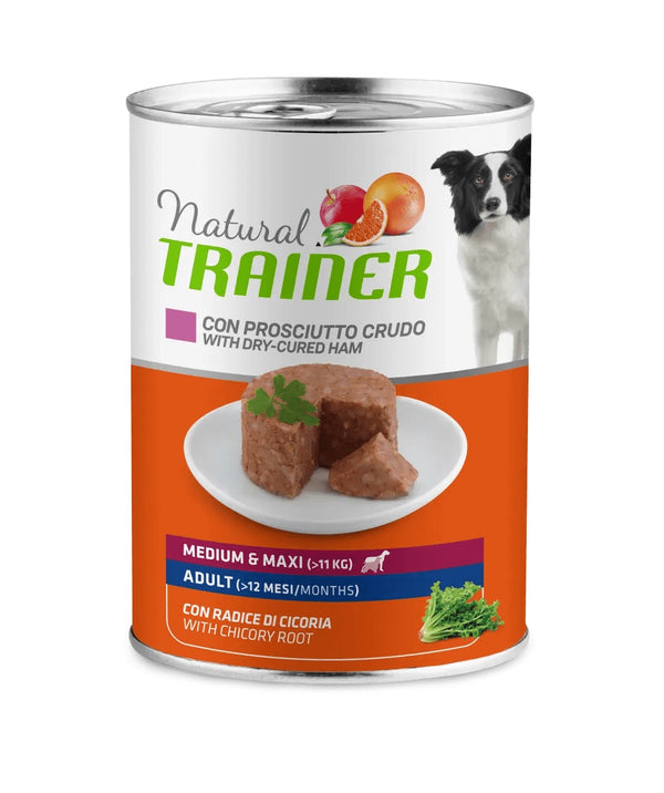 TRAINER CANE NATURAL ADULTO MEDIUM&MAXI PROSCIUTTO CRUDO 400 GR