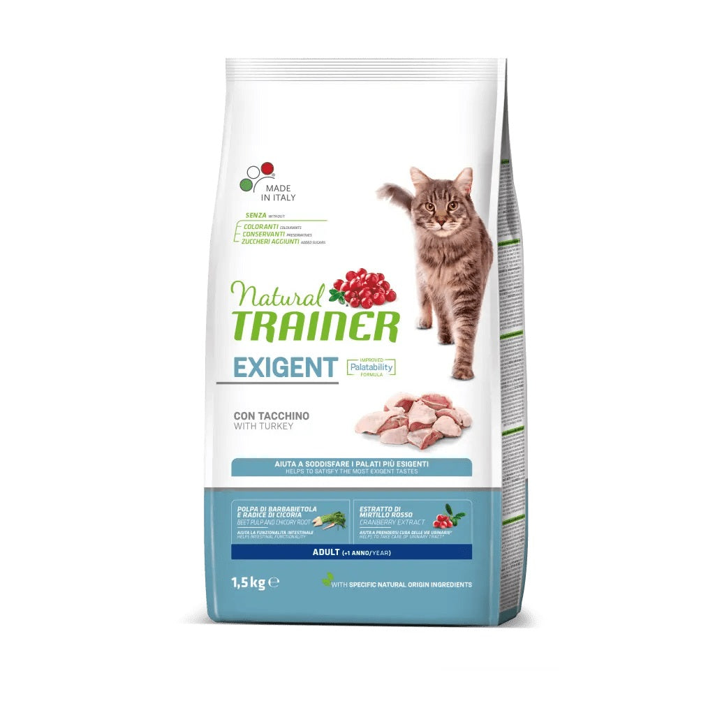 PRODOTTO NON PIU' IN COMMERCIO TRAINER GATTO NATURAL ADULTO EXIGENT TACCHINO 1,5 KG