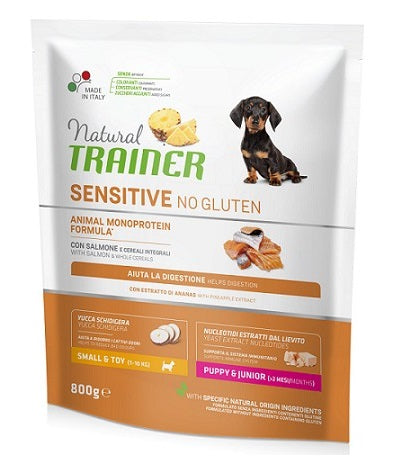 TRAINER CANE NATURAL SENSITIVE PUPPY&JUNIOR MINI SALMONE 800 GR