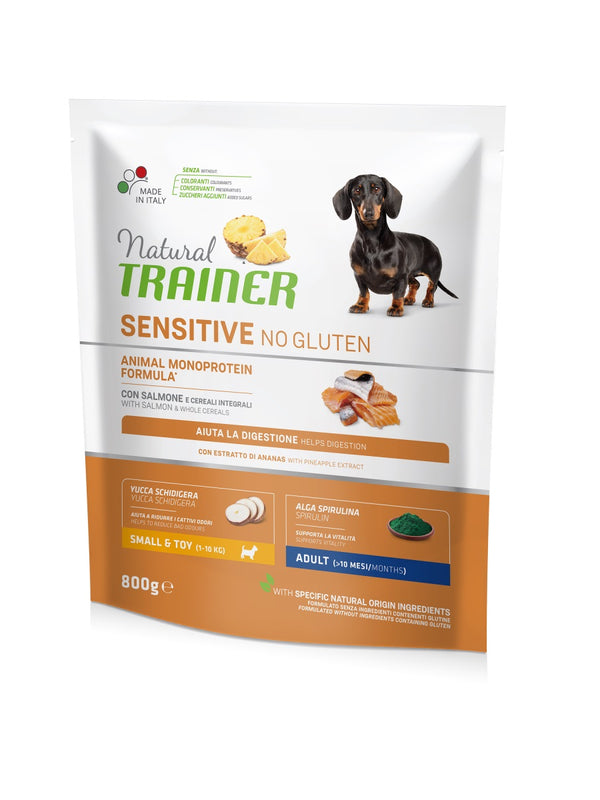 TRAINER CANE NATURAL SENSITIVE ADULTO MINI SALMONE 800 GR