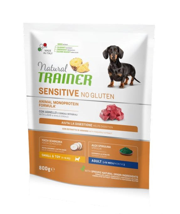TRAINER CANE NATURAL SENSITIVE ADULTO MINI AGNELLO 800 GR