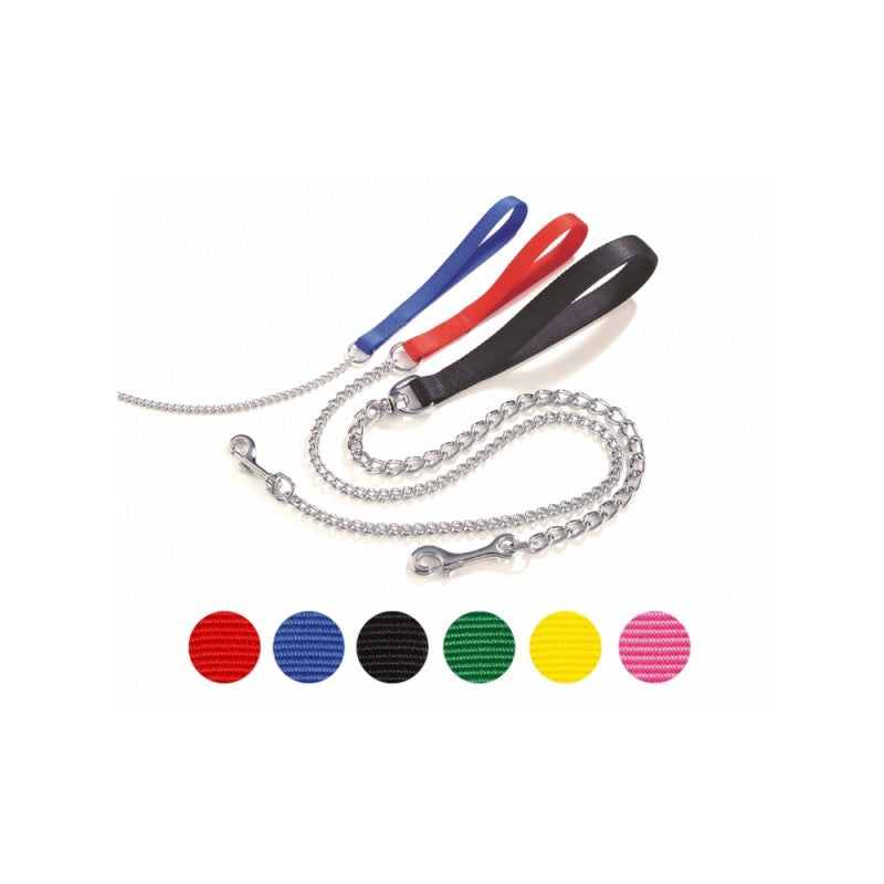 CAMON CANE GUINZAGLIO IN NYLON CON CATENA 3 MM x 80 CM NERO