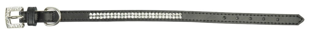 CAMON CANE COLLARE IN PELLE CON STRASS 12 MM x 38 CM FUCSIA