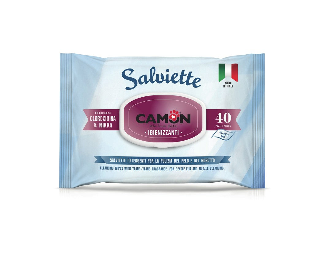 Camon Salviette Detergenti 40 pz Clorexidina & Mirra Igienizzanti
