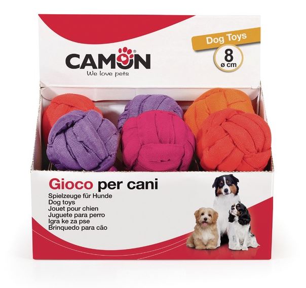 CAMON CANE GIOCO PALLA INTRECCIATA 8 CM