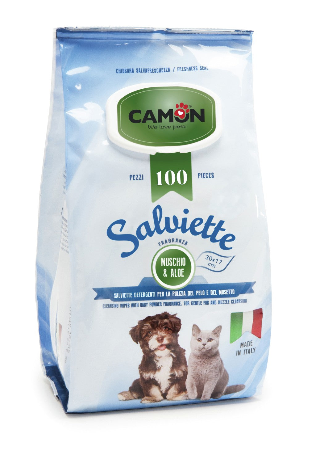 Camon Salviette Detergenti 100 PZ Muschio Bianco & Aloe