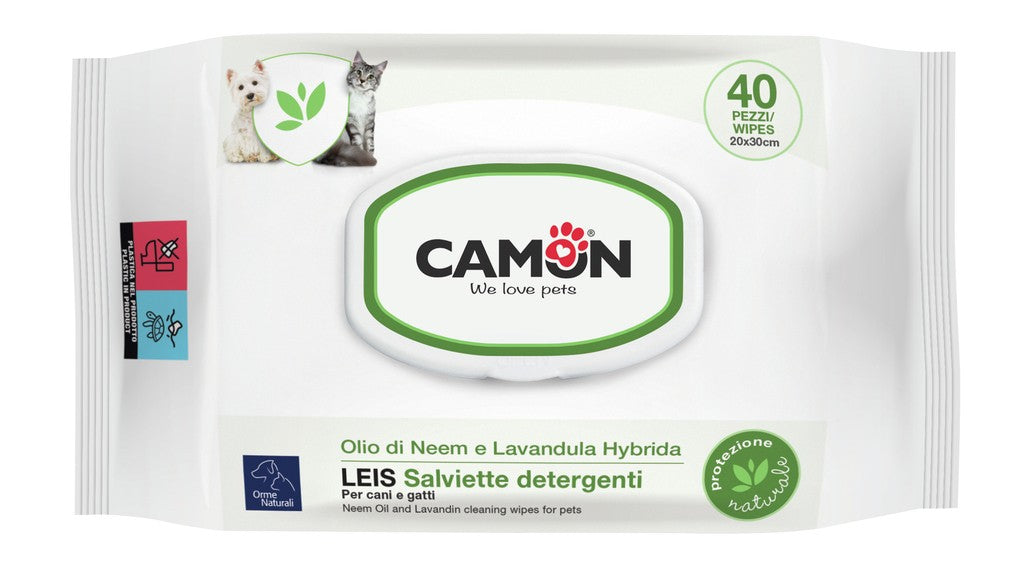 CAMON SALVIETTE DETERGENTI LEIS 40 PZ OLIO DI NEEM & LAVANDA HYBRIDA