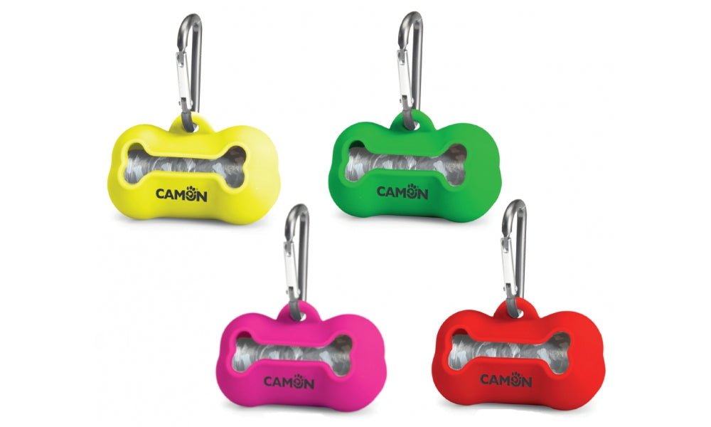 CAMON CANE DISPENSER SACCHETTI IGIENICI IN SILICONE CON ROTOLO (20 PZ) FUCSIA
