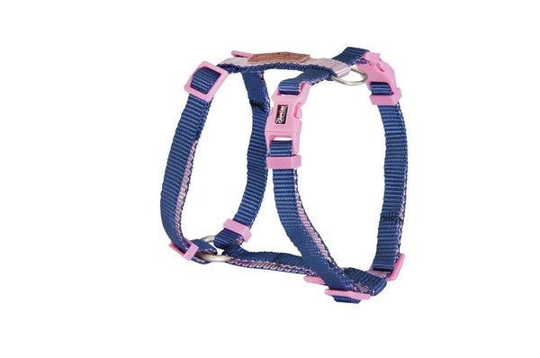 CAMON CANE PETTORINA "DOUBLE PREMIUM" 15 MM x 35/60 CM ARANCIONE/BLU