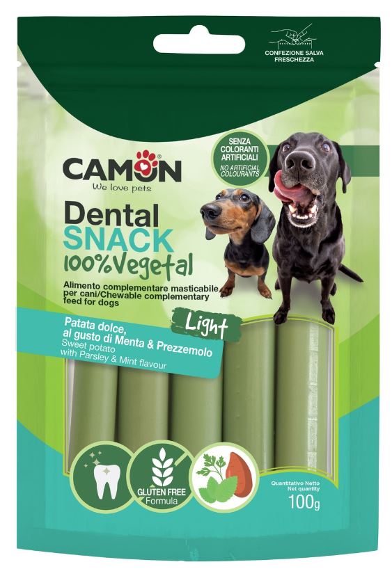 CAMON CANE SNACK NATURAL 100% VEGETAL STICK PREZZEMOLO&MENTA 100 GR