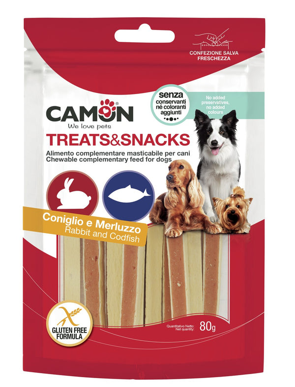 CAMON CANE SNACK SANDWICH STICK CONIGLIO & MERLUZZO 80 GR