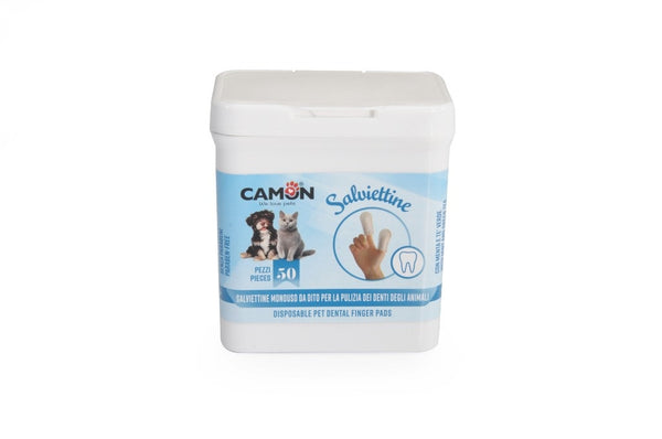 CAMON SALVIETTE DA DITO PER LA PULIZIA DENTI CF. 50 PZ