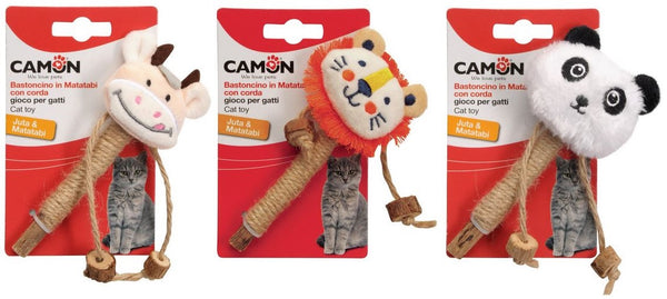 CAMON GATTO GIOCO CON MATATABI, CORDA JUTA & POLIESTERE 14 CM