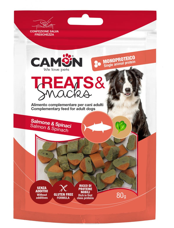 CAMON CANE SNACK CUORICINI SALMONE & SPINACI 80 GR