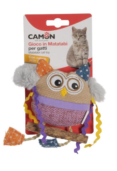 CAMON GATTO GIOCO GUFO CON MATATBI & CATNIP 15 CM