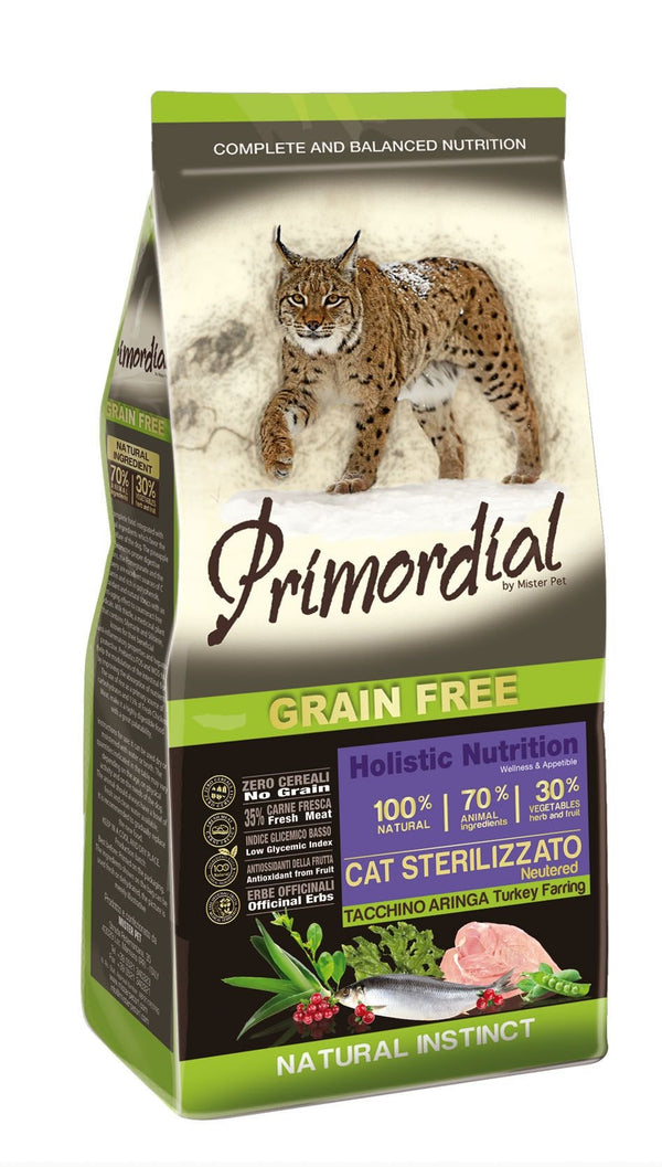 PRIMORDIAL GATTO ADULTO STERILIZZATO TACCHINO & ARINGA 2 KG
