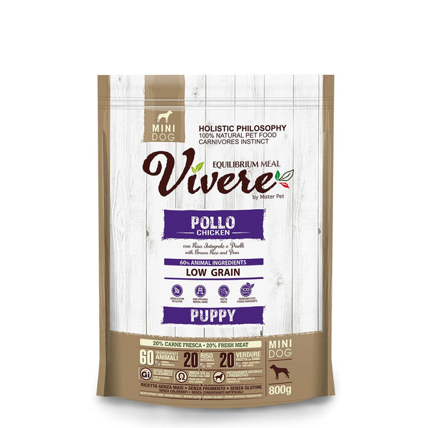 VIVERE CANE PUPPY MINI POLLO, RISO INTEGRALE & PISELLI 3 KG