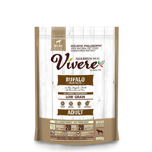 VIVERE CANE ADULTO MINI BUFALO, RISO INTEGRALE & PISELLI 3 KG