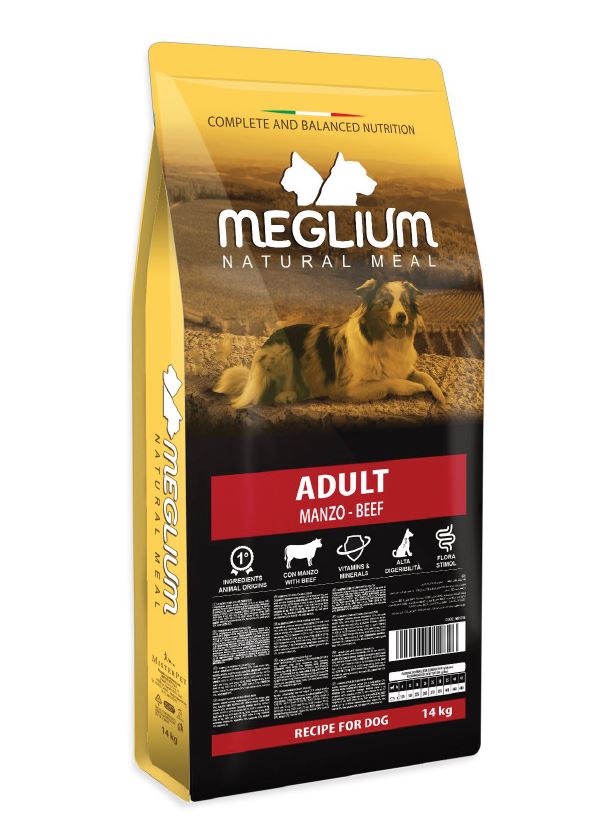 Sacco Meglium crocchette per cani adulti al manzo 14 kg