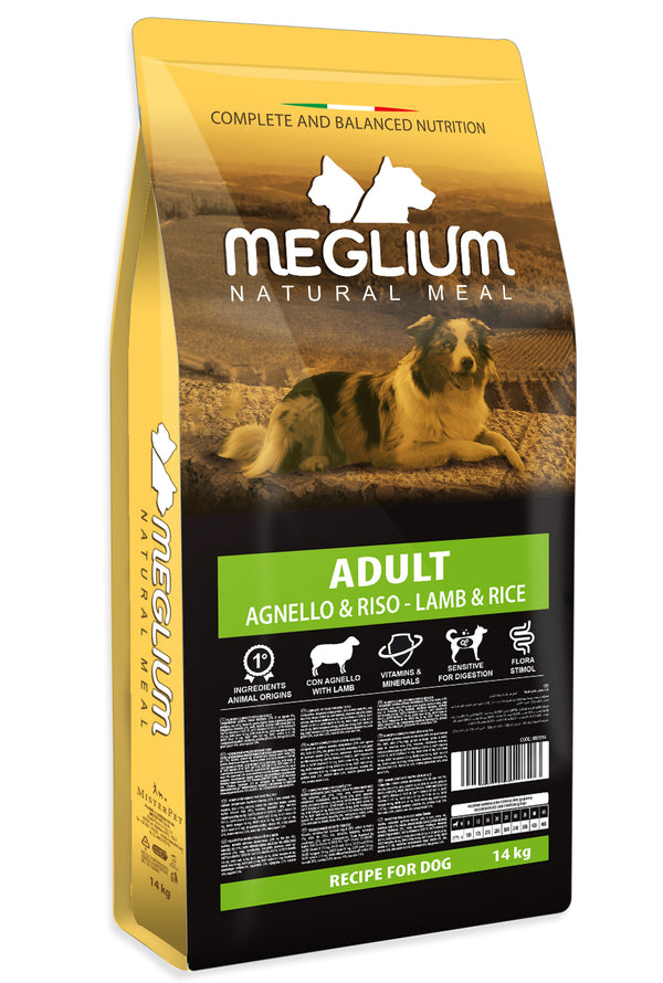 MEGLIUM CANE ADULTO AGNELLO & RISO 14 KG