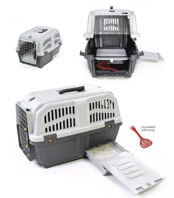 LEO PET GATTO TRASPORTINO "SKUDO 3 CAT TRAVEL" 60x40x39 CM