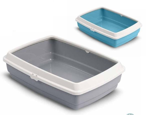 LEO PET GATTO LETTIERA "MICIO" CON CORNICE 53x38x16 CM (colori assortiti)