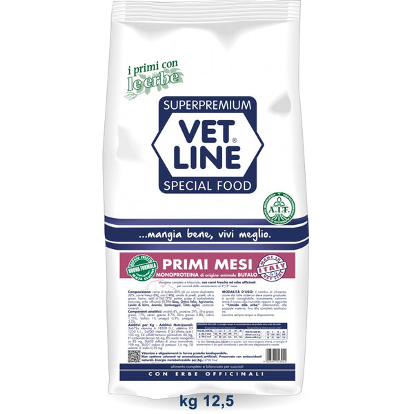 VETLINE CANE PRIMI MESI MONOPROTEICO BUFALO 12,5 KG