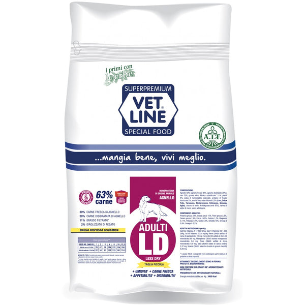 VETLINE CANE ADULTO LD MINI MONOPROTEICO AGNELLO 800 GR