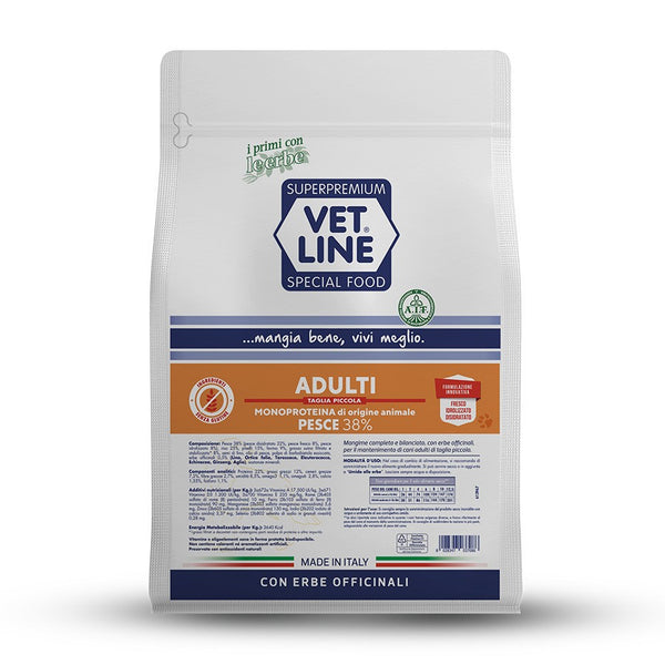 VETLINE CANE ADULTO MINI PESCE 800 GR