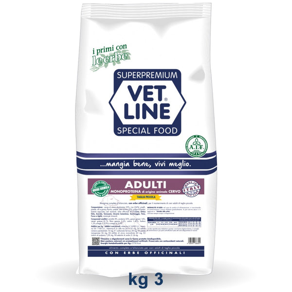 VETLINE CANE ADULTO MINI CERVO 3 KG