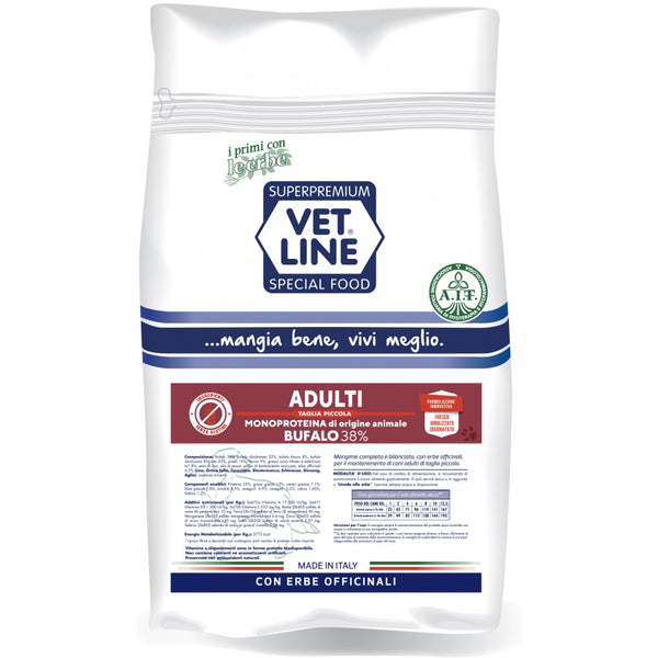 VETLINE CANE ADULTO MINI BUFALO 800 GR