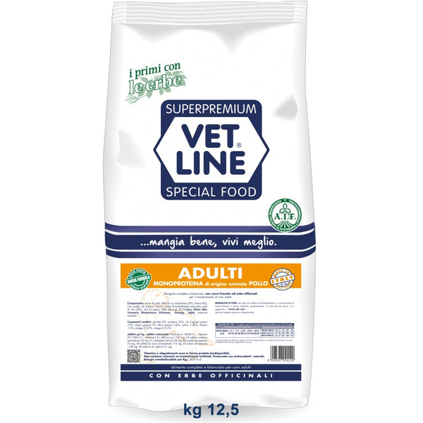 VETLINE CANE ADULTO MONOPROTEICO POLLO 12,5 KG