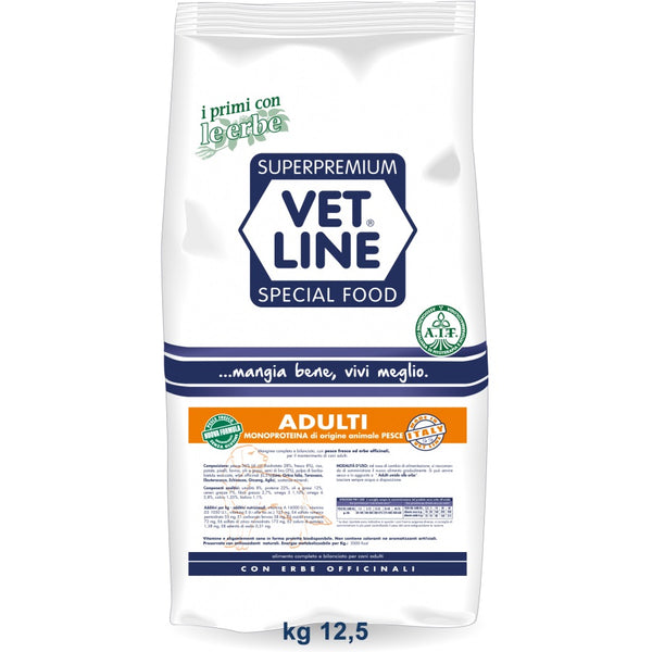 VETLINE CANE ADULTO MONOPROTEICO PESCE 12,5 KG