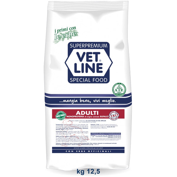 VETLINE CANE ADULTO MONOPROTEICO BUFALO 12,5 KG