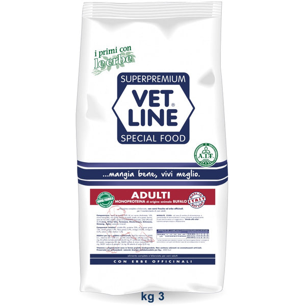 VETLINE CANE ADULTO MONOPROTEICO BUFALO 3 KG