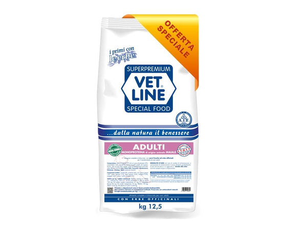 VETLINE CANE ADULTO MONOPROTEICO MAIALE 12,5 KG