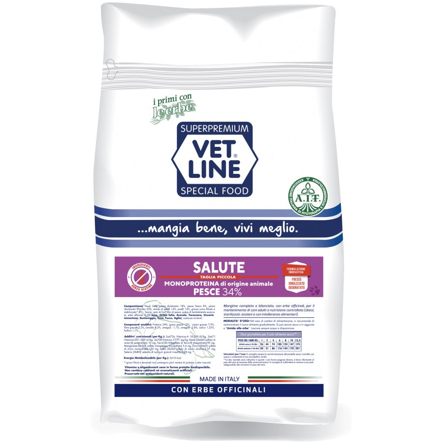VETLINE CANE SALUTE MINI PESCE 800 GR