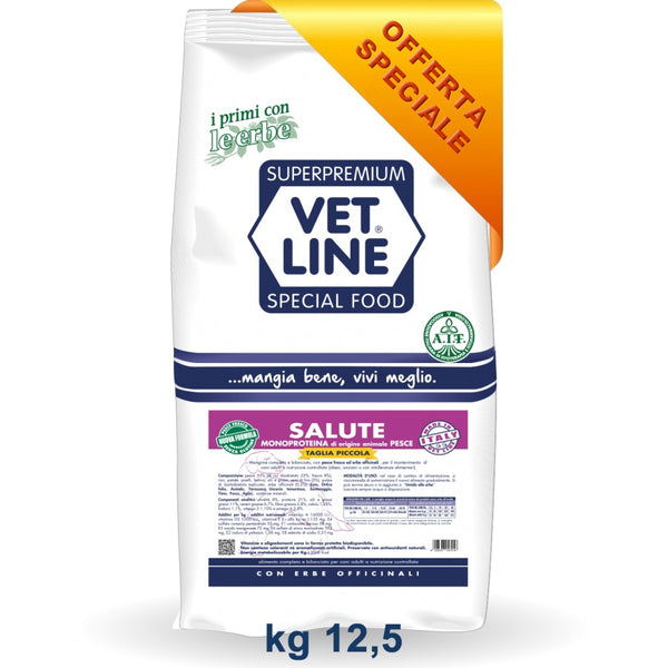VETLINE CANE SALUTE MINI PESCE 12,5 KG