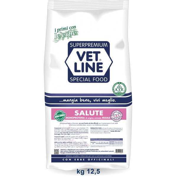 VETLINE CANE SALUTE MONOPROTEICO MAIALE 12,5 KG