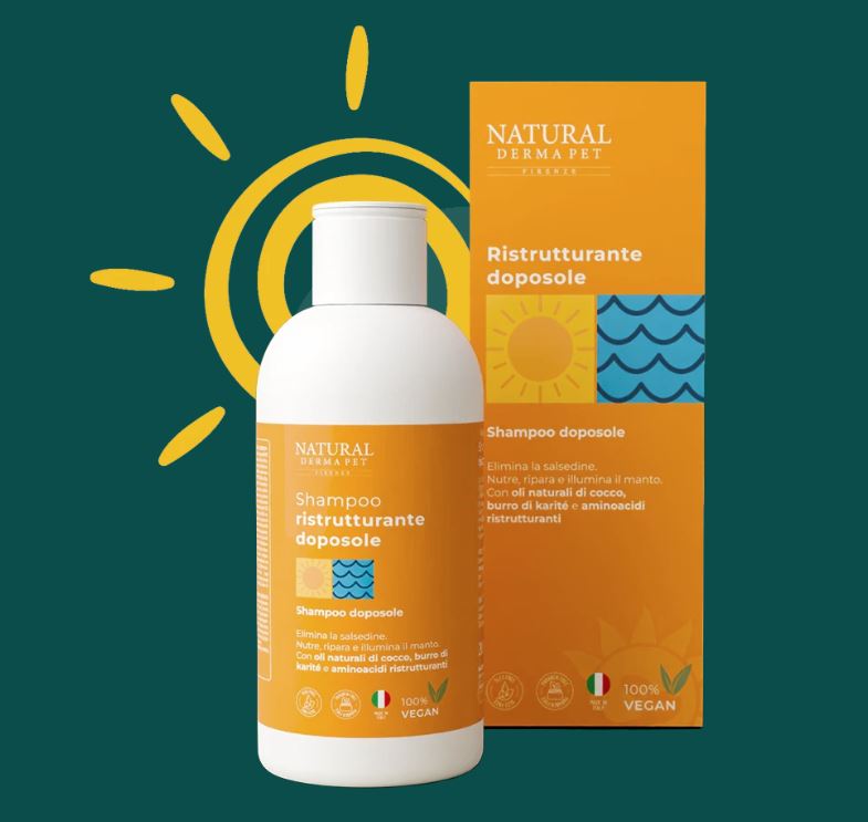 NATURAL DERMA PET CANE SHAMPOO DOPOSOLE RISTRUTTURANTE 200 ML