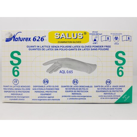 GUANTO IN LATTICE NATUREX SALUS SENZA POLVERE CF. (100 PZ) TG. S