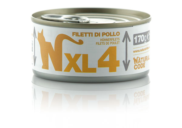NATURAL CODE GATTO LATTINA XL (04) ADULTO FILETTI DI POLLO 170 GR